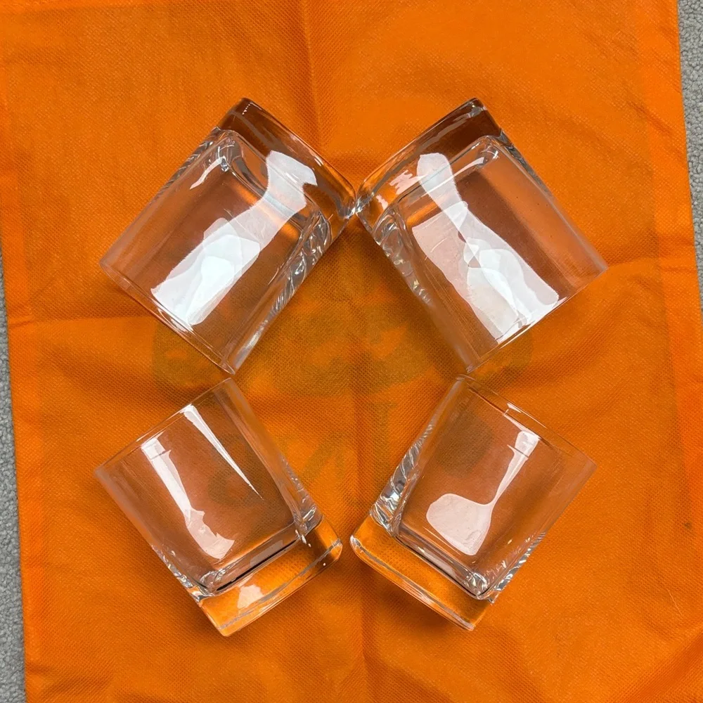 Crate&Barrel Clear Square Old-Fashioned Glasses